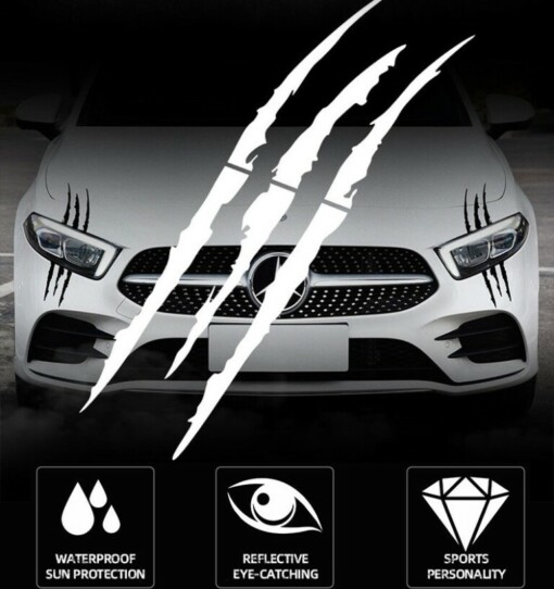 MONSTERCLAW™ СВЕТЛООТРАЗИТЕЛНИ СТИКЕРИ ЗА КОЛА - 4 БР.