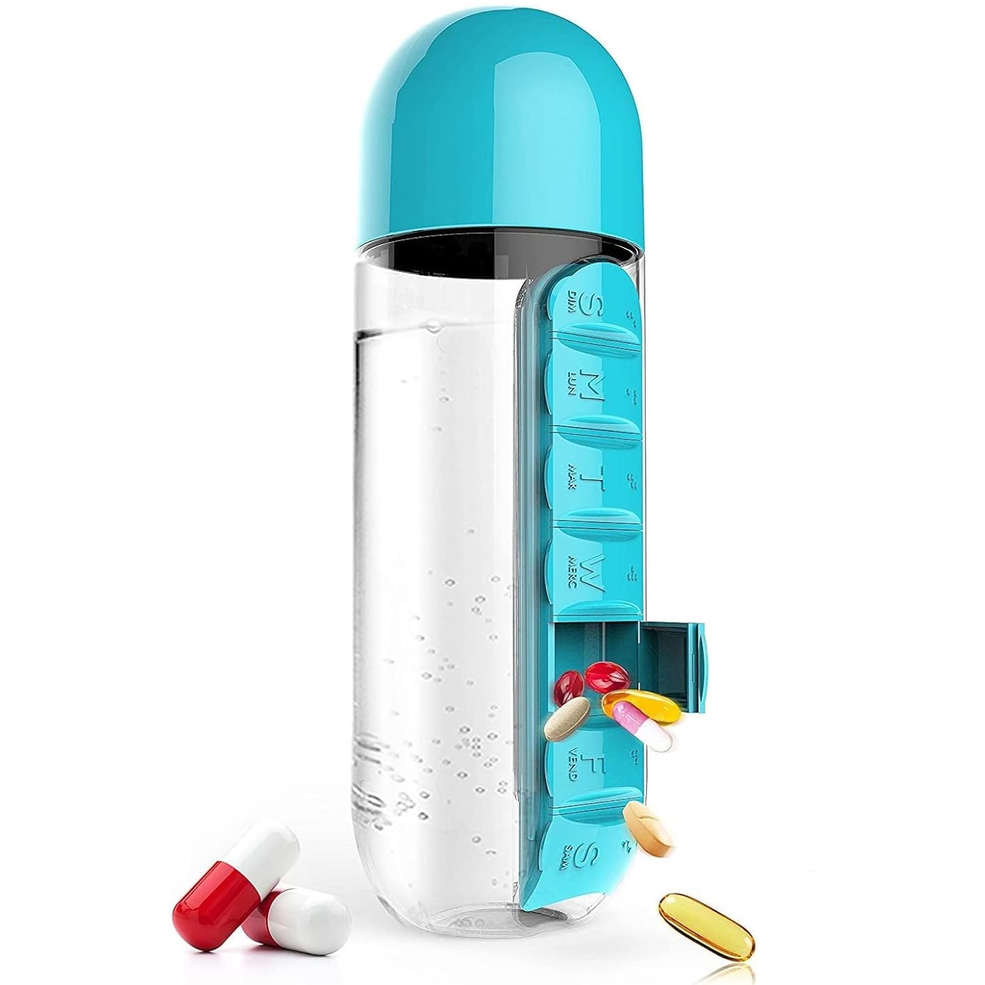 PILLFLASK™ БУТИЛКА ЗА ВОДА 600МЛ PILLBOX