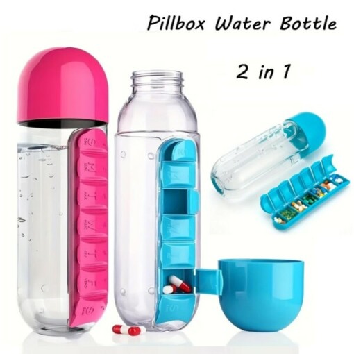 PILLFLASK™ БУТИЛКА ЗА ВОДА 600МЛ PILLBOX