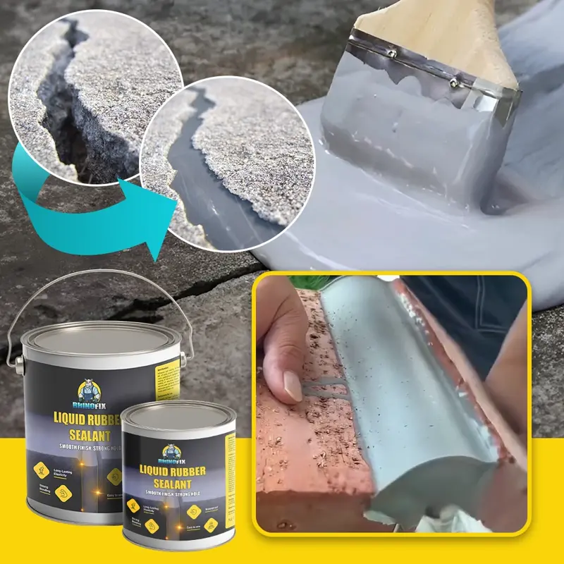 RHINOFIX GroutFlex – Уплътнител от течна гума за пукнатини, течове и хидроизолация (наличен в различни размери)